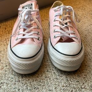 Pink platform converse sneakers